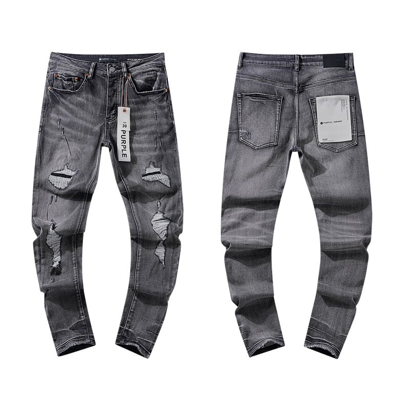 Purple Brand Men's Ripped Light Color Repair Jeans #13
