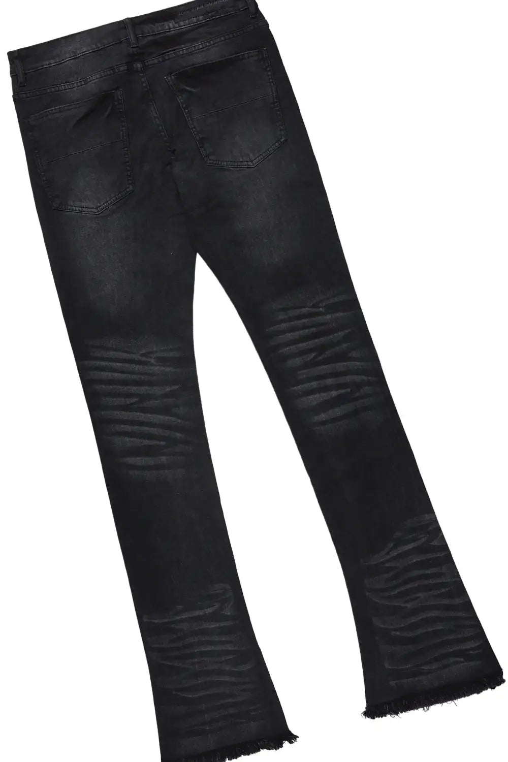 Tally Black T-Shirt/Stacked Flare Jean Set (2-Piece)