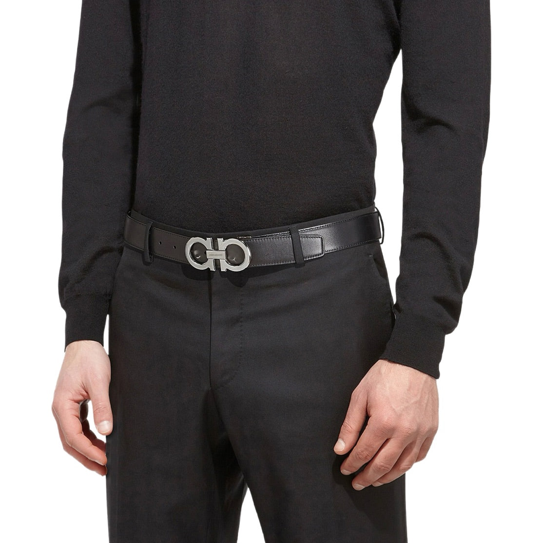 Ferragamo Men’s Reversible and adjustable Gancini belt size 32-34