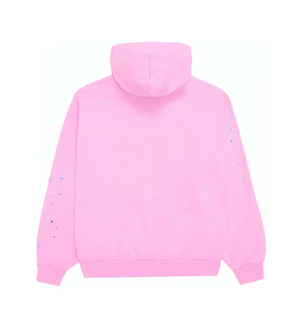 Sp5der Logo Web Pink Hoodie