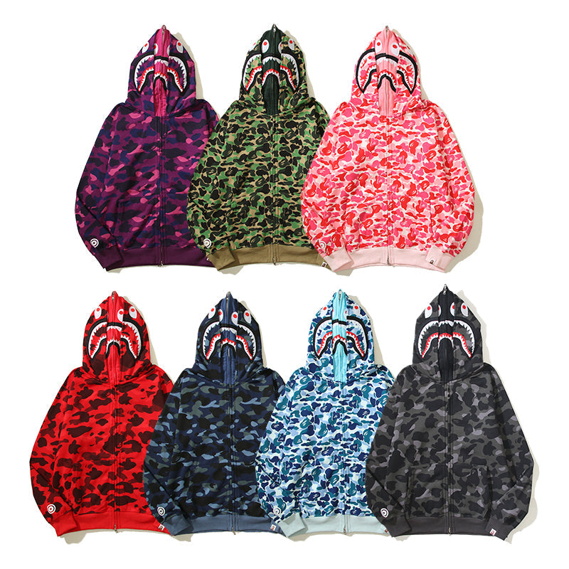 Multicolor Designer Shark Full Zip Up Unisex Y2K Style Streetwear Made with High-Quality Material