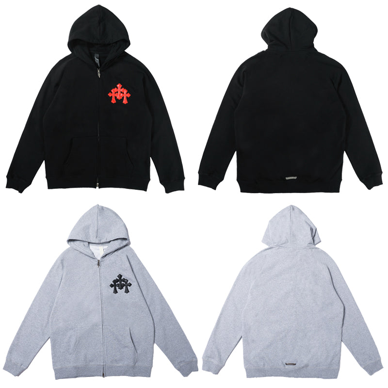 Crome Heart Zip Up Hoodie 8652
