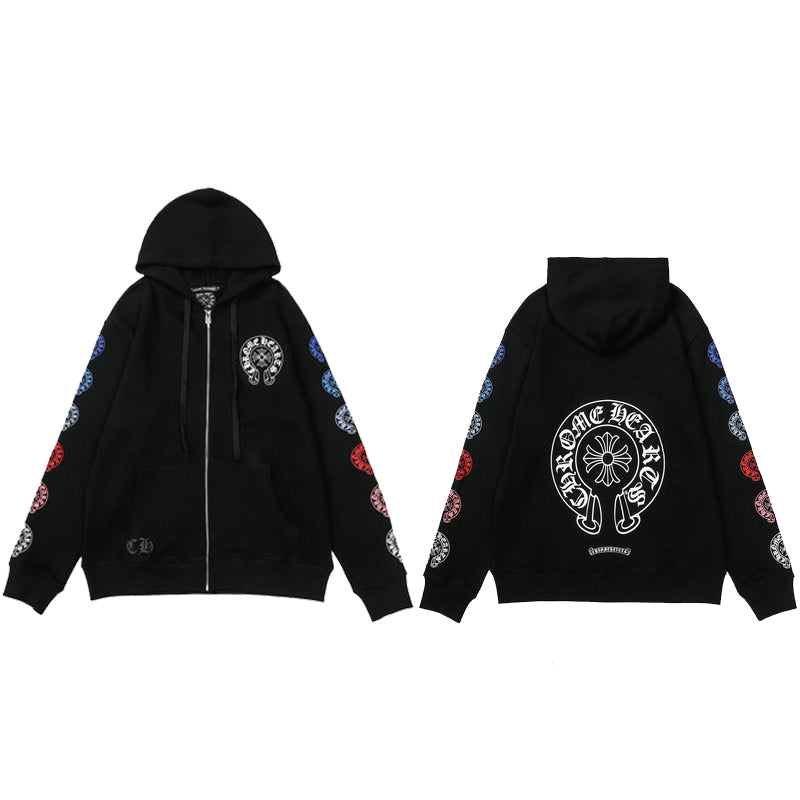 Crome Heart Zip Up Hoodie K5011