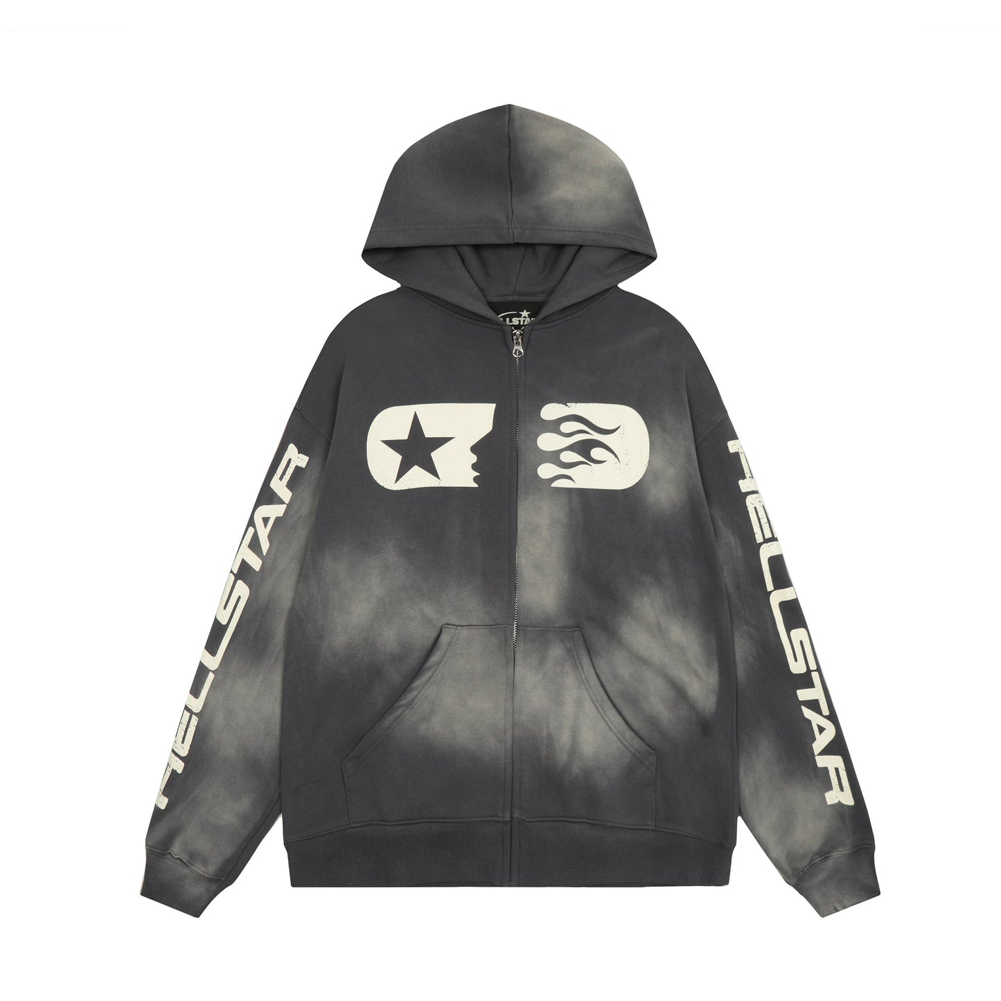 Urban Gray Unisex Hellstar Studios Zip Hoodie – Effortless Style Meets Cozy Comfort