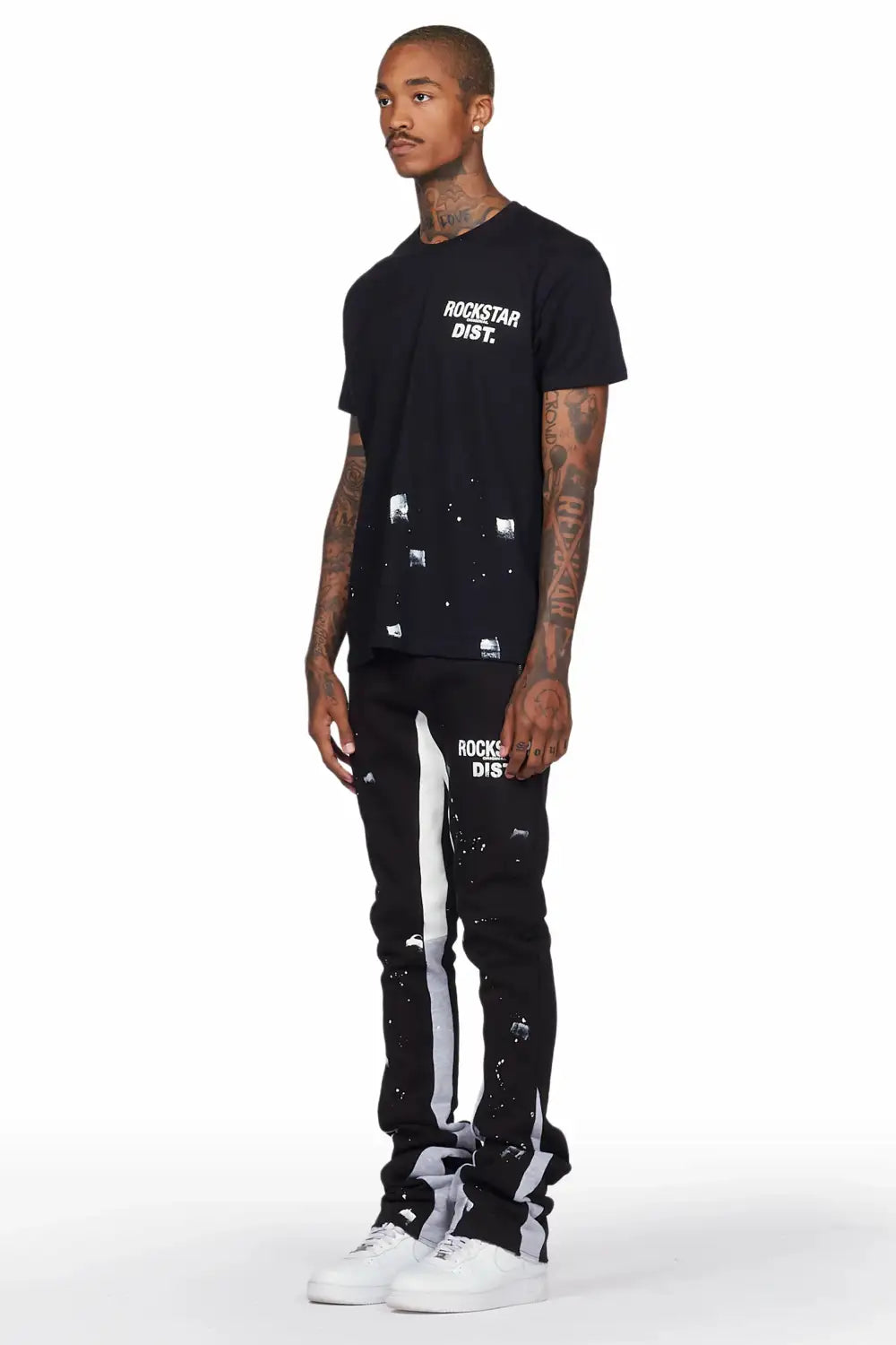 Raffer Black T-Shirt Super Stacked Flare Track Set (2-Piece)