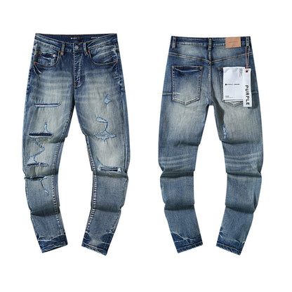 Purple Brand Men's Destroyed Blue Jeans #15