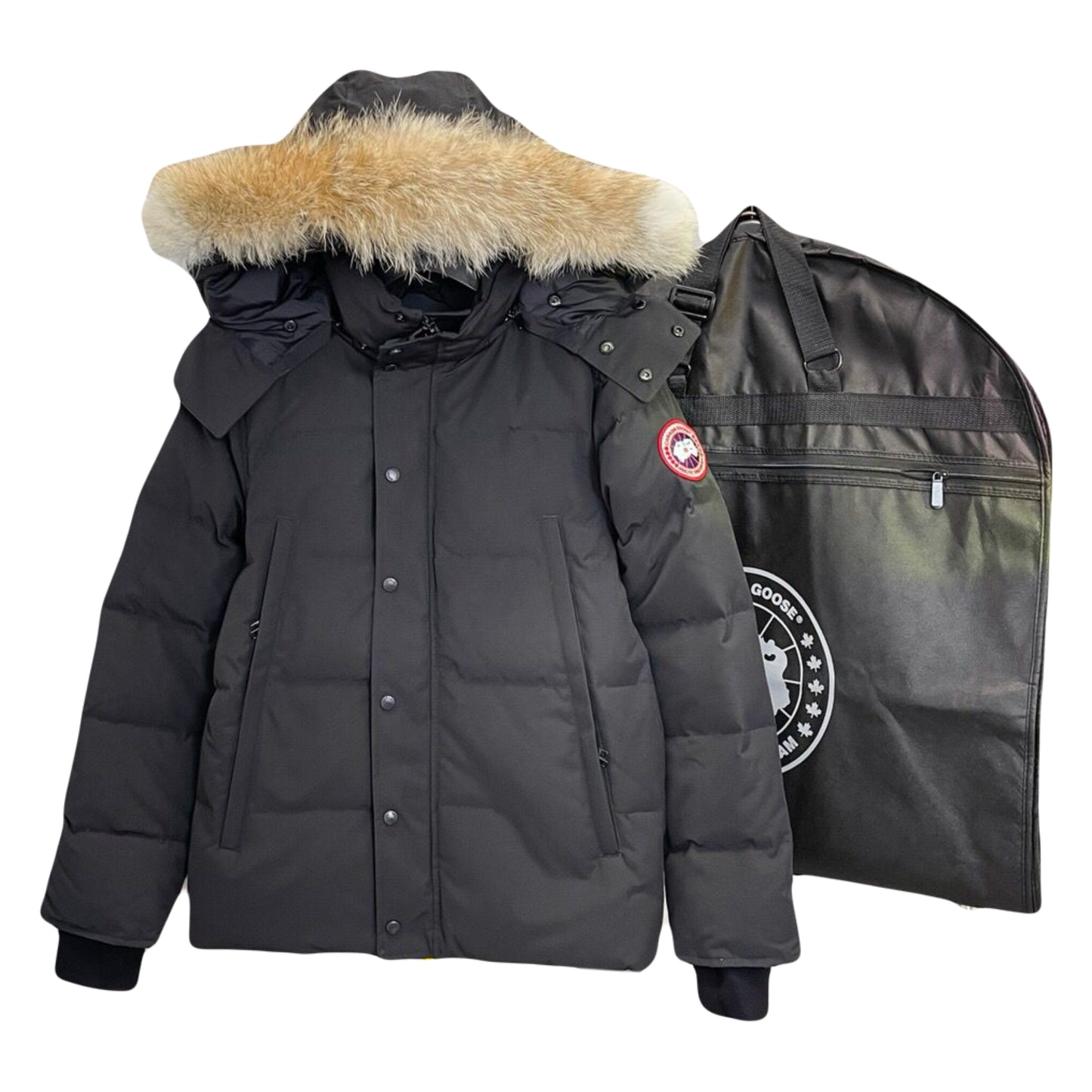 Men's Canada Black Parka/Jacket with Fur Hood - Warm Insulated Jacket for Cold Weather