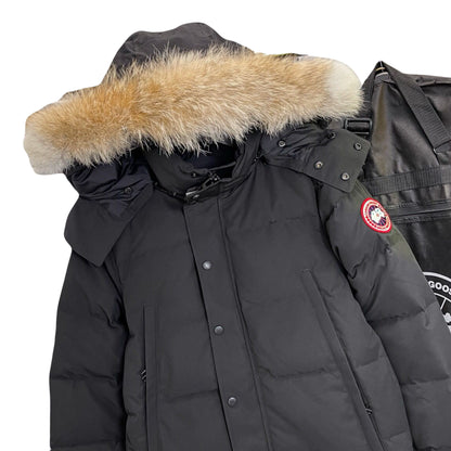 Men's Canada Black Parka/Jacket with Fur Hood - Warm Insulated Jacket for Cold Weather