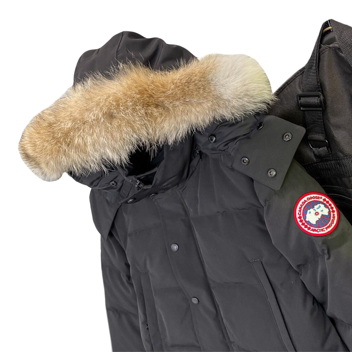 Men's Canada Black Parka/Jacket with Fur Hood - Warm Insulated Jacket for Cold Weather