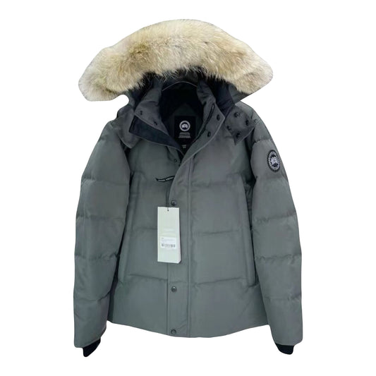 Men's Canada Black Parka/Jacket with Fur Hood - Warm Insulated Jacket for Cold Weather
