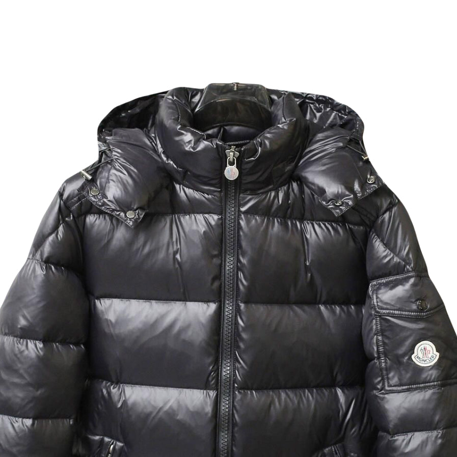 Men's Black Monc Puffer Jacket - Stylish Winter Coat with Hood