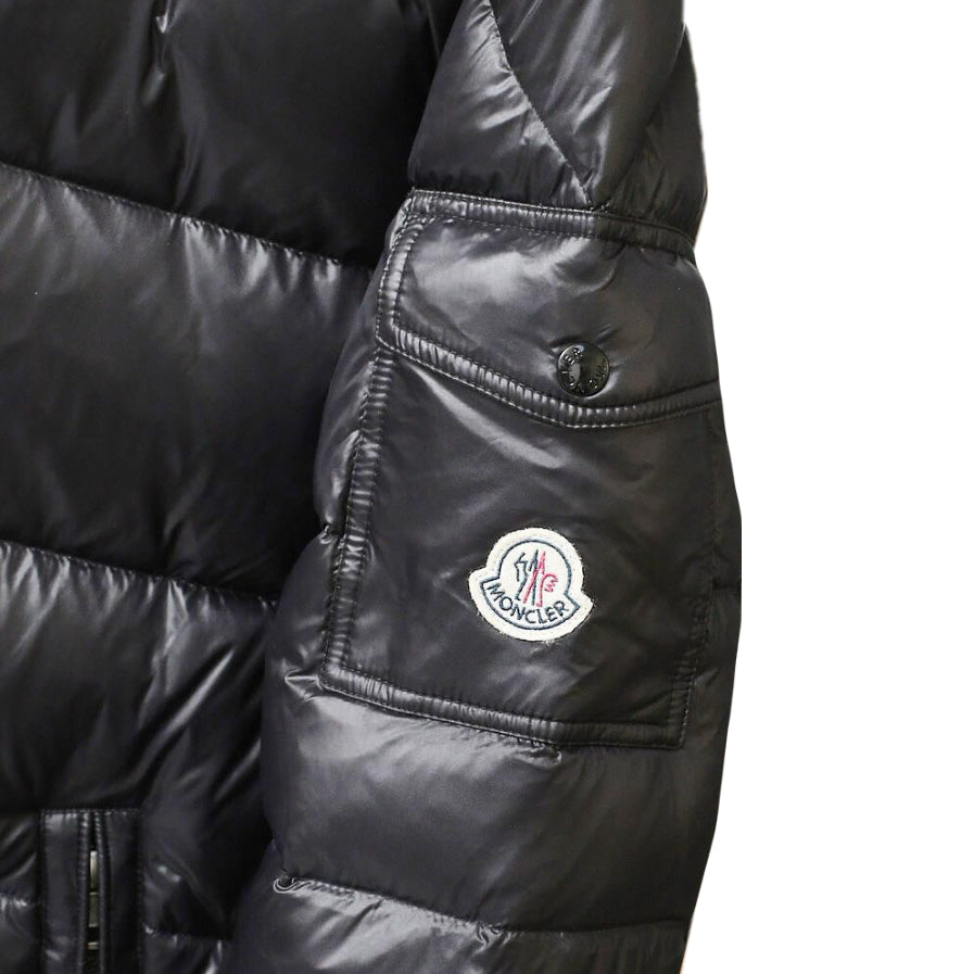 Men's Black Monc Puffer Jacket - Stylish Winter Coat with Hood