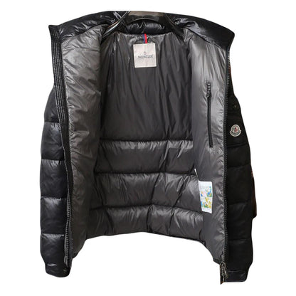 Men's Black Monc Puffer Jacket - Stylish Winter Coat with Hood