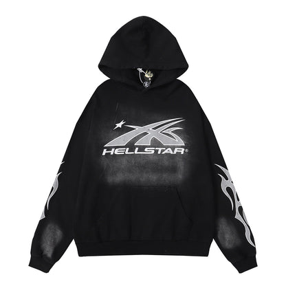 Hellstar Faded Black Hoodie/Pants With Grey Logo (2-Piece)