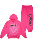 Sp5der P*nk Web Pink Hoodie/Pants (2-Piece)