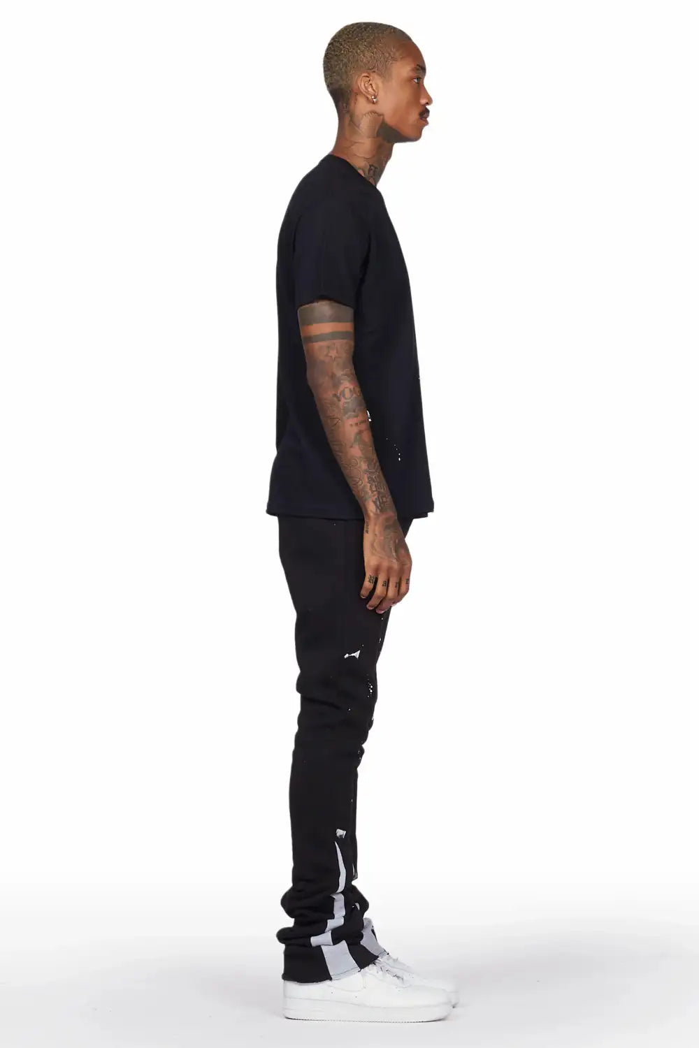 Raffer Black T-Shirt Super Stacked Flare Track Set (2-Piece)