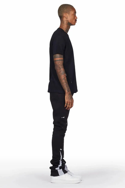 Raffer Black T-Shirt Super Stacked Flare Track Set (2-Piece)