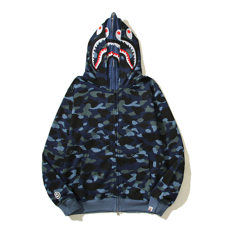Multicolor Designer Shark Full Zip Up Unisex Y2K Style Streetwear Made with High-Quality Material