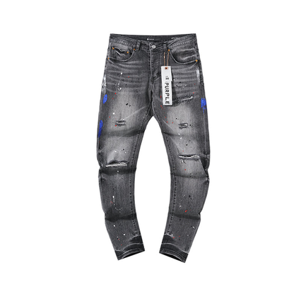 Purple Brand Men's Ripped Light Color Repair Jeans #13