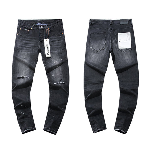 Purple Brand Men's Faded Black Repair Jeans #18