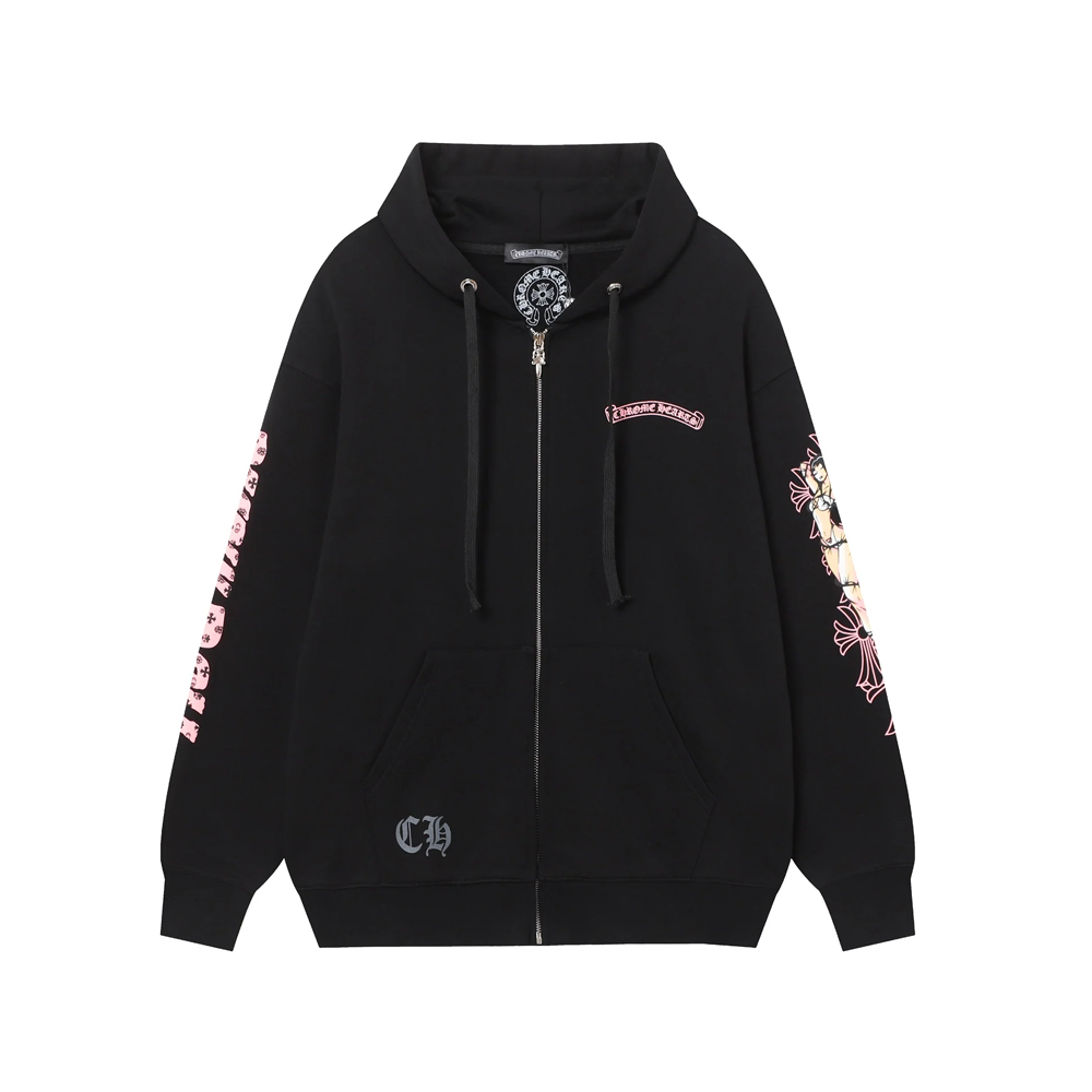 Crome Heart Zip Up Hoodie K5023