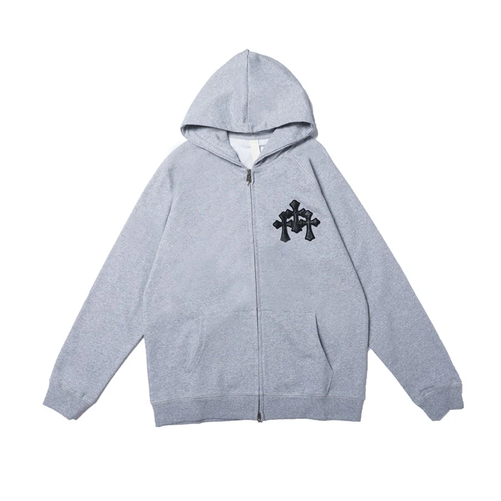 Crome Heart Zip Up Hoodie 8652
